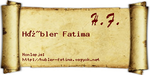 Hübler Fatima névjegykártya